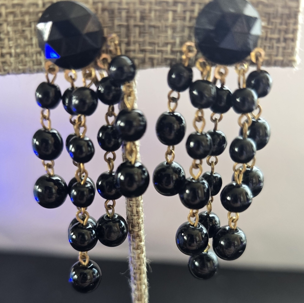 Vintage chandelier-style screw on  dangle earrings